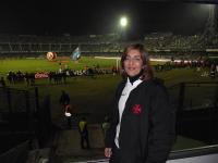 Maria Helena no Couto Pereira no dia da final da Copa do Brasil