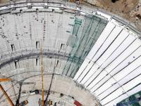 Cobertura j est sendo instalada