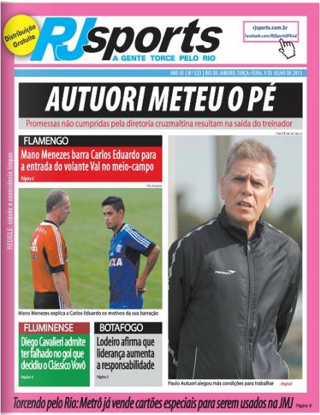 Capa RJsports 08/07/2013