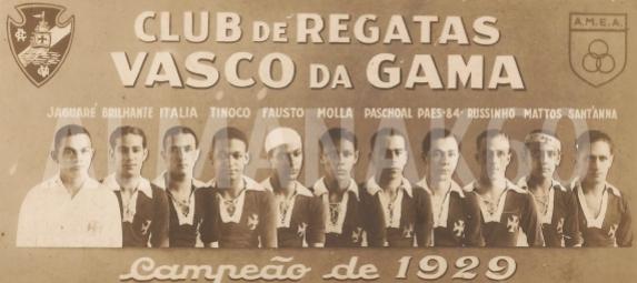 Cartela com os campees cariocas de 29 - acervo do blog Almanak do Vasco