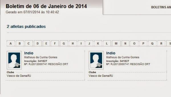 Detalhe do BID do dia 06/01/2014