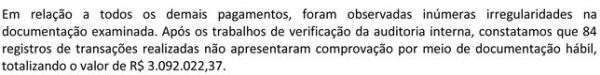 Ainda no primeiro ponto, o quinto pargrafo aponta o valor que no teve nota fiscal apresentada