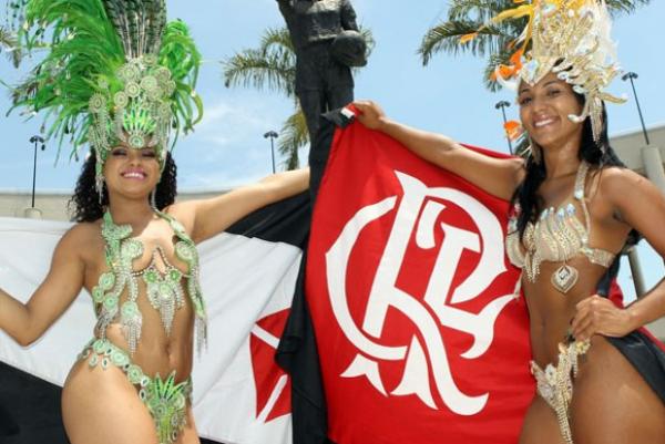 Glucia Fernanda, musa da Mangueira e vascana e Laynara, Rainha de bateria da Imprio da Tijuca, flamenguista