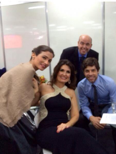 Juninho, Ftima Bernardes (centro), Renata Vasconcelos e Alex Escobar