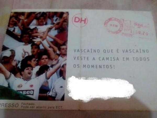 Carta recebida pelos vascanos que se cadastravam na 'Onda Vascana'