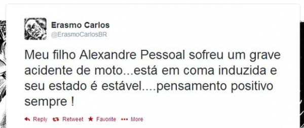 Erasmo Carlos fala sobre acidente do filho