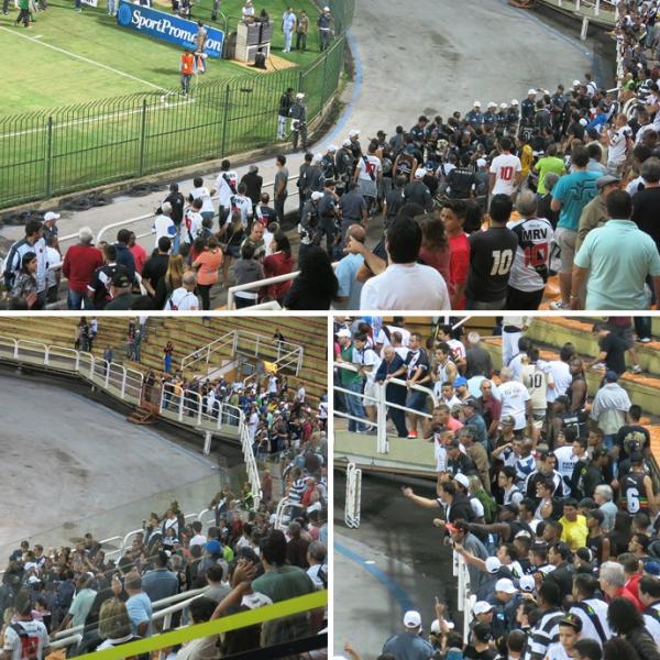 Torcedores do Vasco protestam aps o empate contra a Portuguesa