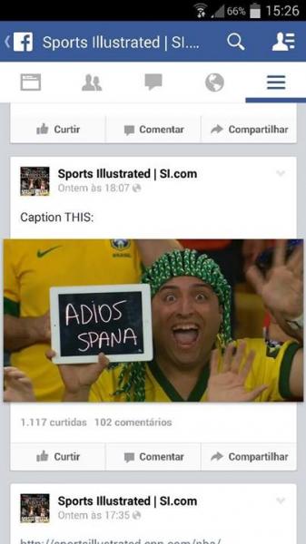No Facebook da Sports Illustrated, dos EUA