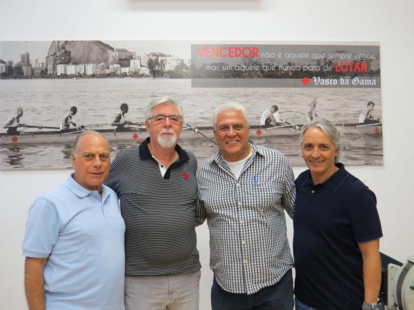 Da esquerda para a direita: Paulo Mahomed (VP de Remo), Antnio Peralta (VP Geral e de Comunicao), Roberto Dinamite e Jefferson Mello, da Jeff Sports