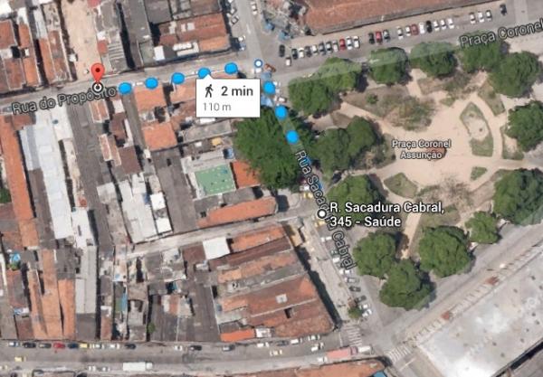 Caminho entre o local de fundao do Vasco e a SDP Filhos de Talma