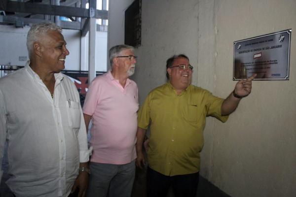 Presidente Roberto Dinamite, Vice-presidente Antnio Peralta e Vice-presidente de Engenharia & Obras, Manuel Santos.
