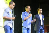 Felipe (esq.), Edmundo (centro) e Julio Brant em conveno final antes da eleio no Vasco