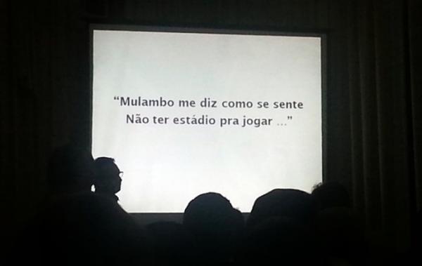 No slide de apresentao do estdio da 