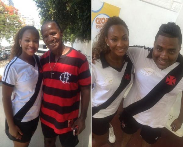 Luana em dia de tiete com Adlio e Magal