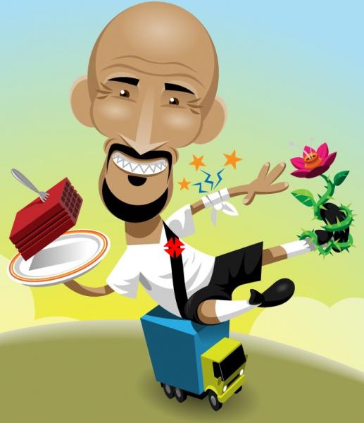 Dentre os vrios causos de Guiazu, um  de que comia tijolo quando era criana