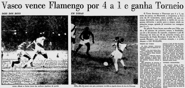 Matéria do Jornal do Brasil sobre o título do Vasco