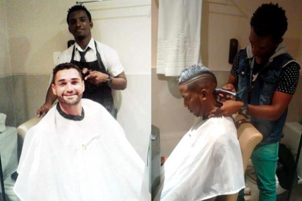 Gilberto e Thalles sob os cuidados de Ded Black