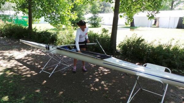 Fabiana se preparando para treinamento em Varese