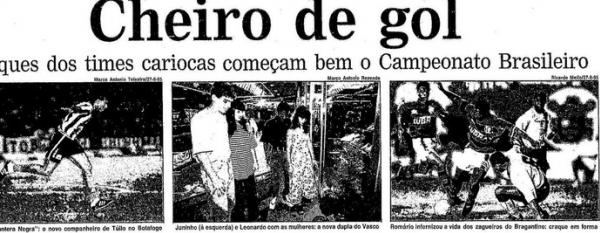 Na capa do caderno de Esportes do 'Globo, Juninho e Leonardo, acompanhadas das esposas, dividiram as manchetes com Donizete e Romrio: dupla passeava com carro emprestado de Ricardo Rocha