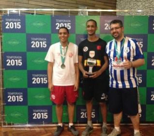 Felipinho, campeo da 5 Etapa, Evandro, vice, do Ginstico e Marcelo Dias, 3 do Amrica