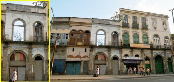 achada da 1 sede do Vasco (no detalhe) na atual Rua Sacadura Cabral n 167, em foto de 2013