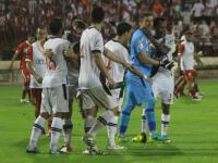 Jogadores comemoram defesa de Martn Silva