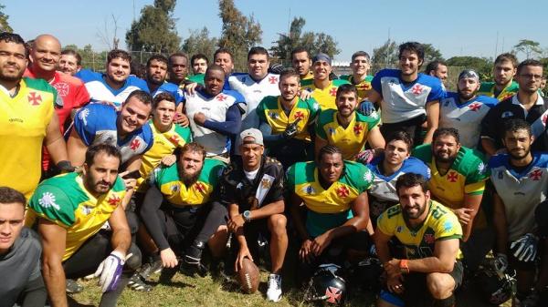 Rodrigo adorou o contato com os jogadores do Vasco da Gama Patriotas