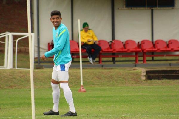 Felipe Rafael durante treinamento da Seleo Brasileira de Futebol 7 PC