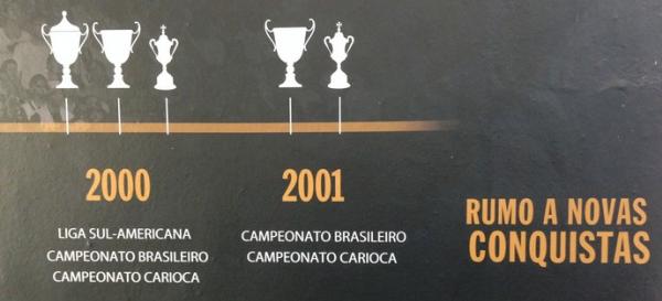 Painel na entrada de So Janurio relembra as conquistas do Vasco no basquete