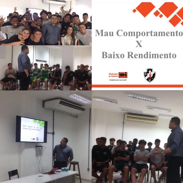 Bruno Reis, gerente pedaggico do GPI - Sistema de ensino, conversou com os jogadores da base vascana