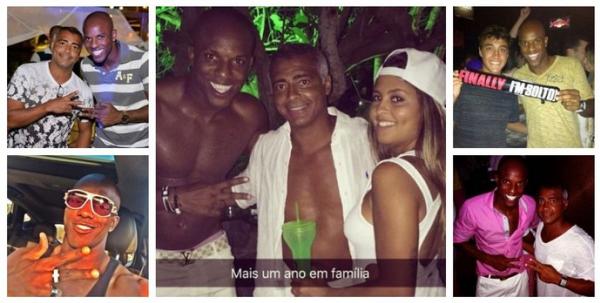 Nas redes sociais, Fbio Braz posa sempre ao lado de Romrio e da famlia do Baixinho