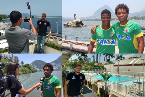 Hugo, Robinho e Paulo Vitor concederam entrevista nas outras sedes do Vasco