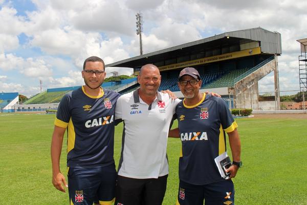 Rodrigo Pinheiro, Marcus Alexandre e Mrio Duarte no Estdio Luiso