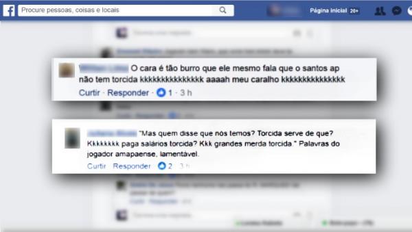 Internautas criticam o atacante do Santos-AP