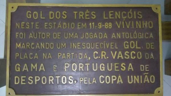 Placar do gol de Vivinho est guardada dentro de So Janurio, no Centro de Memria do Vasco