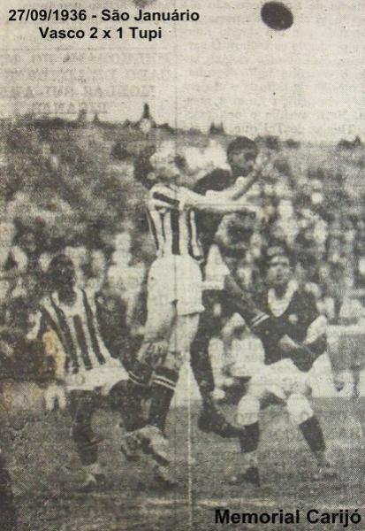 Registro do amistoso de 1936, em So Janurio (Memorial Carij)
