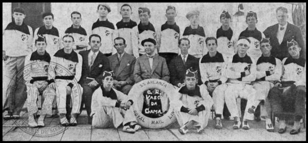 Delegação vascaína a bordo do transatlântico S.S. Arlanza