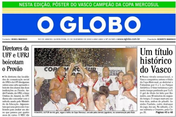 Repercussão da mídia um dia após o título vascaíno
