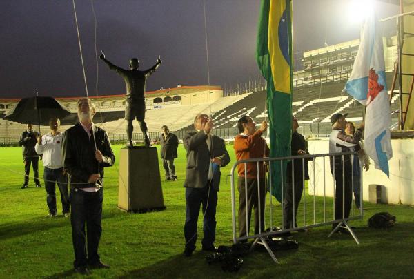 Bandeiras foram hasteadas no gramado de São Januário