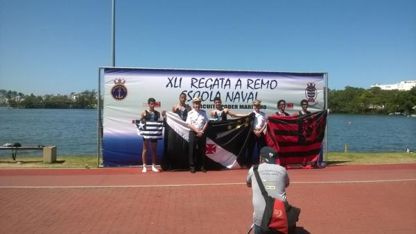  Atletas Breno Ornellas e Breno Fernandes durante a premiação do Double Skiff