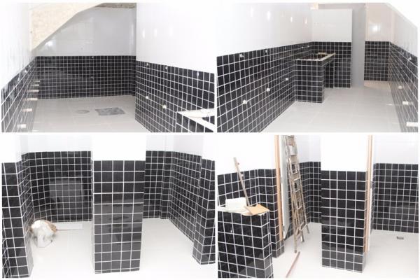 Reforma dos banheiros do setor social está sendo finalizada