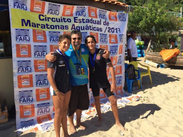 João Pedro Ratto, o treinador Ricardo Ratto e Patrick Dornellas na 1ª Etapa Circuito Estadual