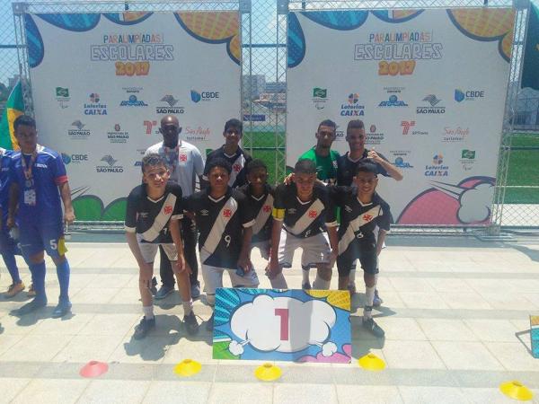 Representando o RJ, o Colégio Vasco da Gama foi medalha de ouro no Futebol de Sete das Paralimpíadas Escolares