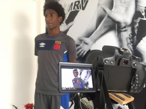 Atacante Talles do sub-15 durante atividade do Media Training