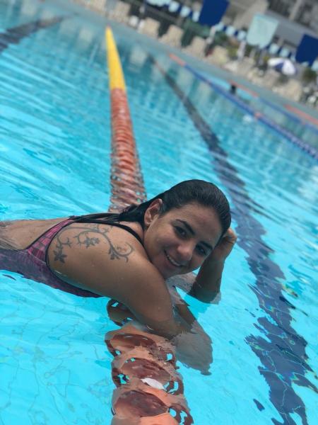 Camile Rodrigues num intervalo dos treinos no Rio Grande do Sul