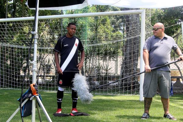 Wellington num dos sets de gravação do Grupo Globo