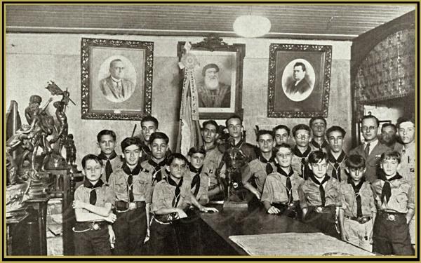 Festa de escoteiros em homenagem a São Jorge, comemorando o 6.º aniversário da fundação dos escoteiros vascaínos