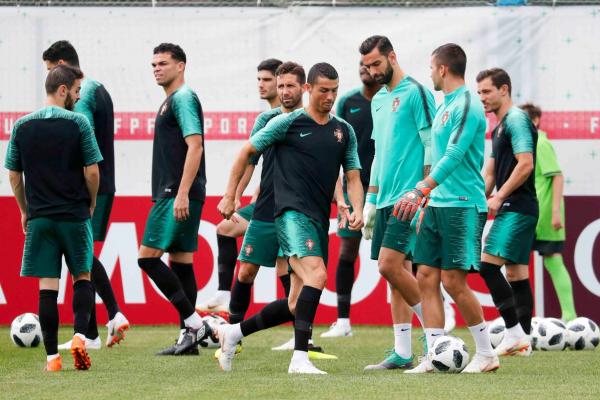 Portugal no último treino antes do jogo contra o Marrocos