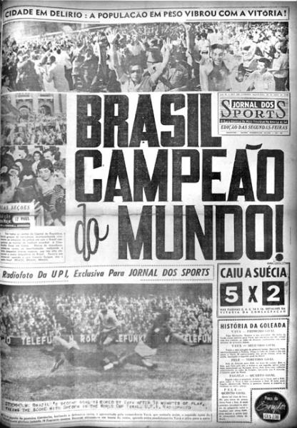 Capa do Jornal dos Sports no dia seguinte ao da decisão