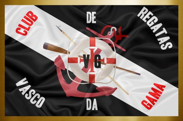 Recriação da bandeira náutica do Vasco, antes do futebol chegar
